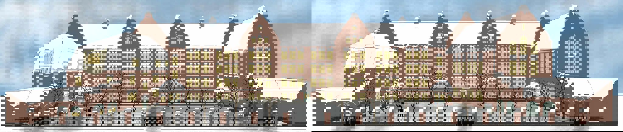 Et stort bygg med mange vinduer